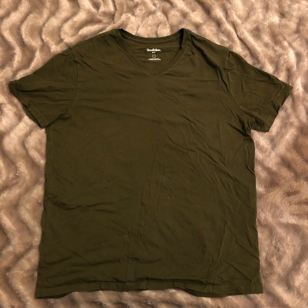 Goodfellow Green V Neck Short Sleeve T-Shirt L